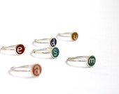 Initial Ring - Sterling Silver - Stacking - Personalized  Jewelry  - Stackable