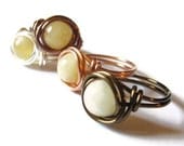 Wire Wrap Ring Custom Wire Color and Size Calcite Jewelry