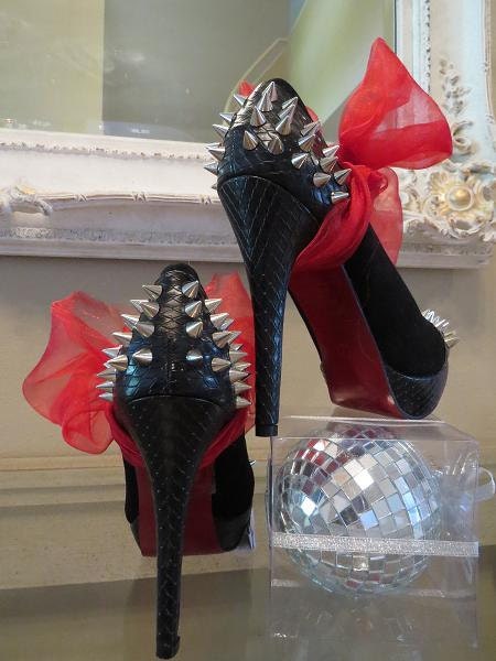 High Heel Platform Spiked Women Shoes Black size 6..Luoboutin inspired..  SALE....A SpikesByG Design