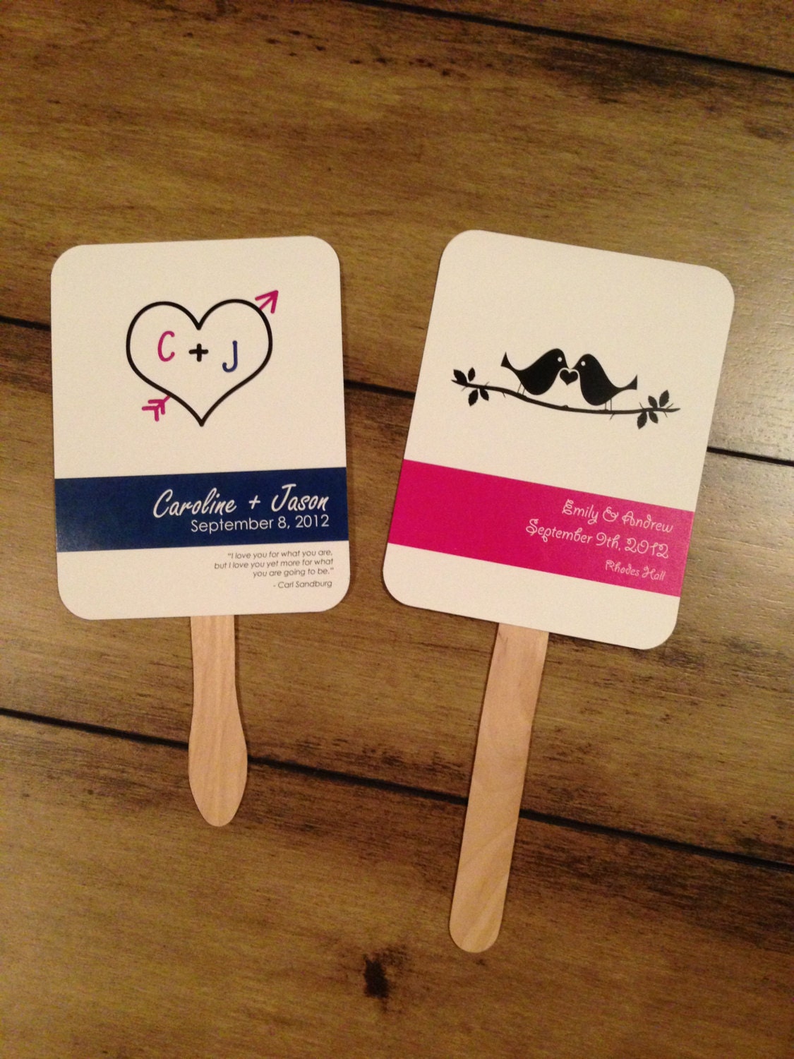 Wedding program fan - single sided