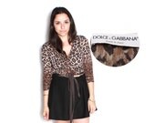 Vintage Dolce & Gabbana Wrap Sweater Shirt in Leopard Print