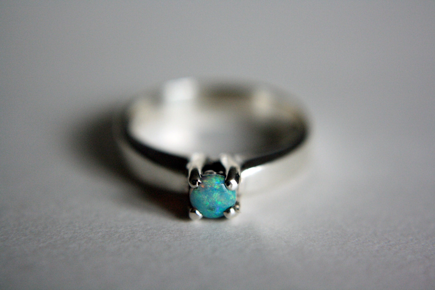 Opal Solitaire in Sterling Silver