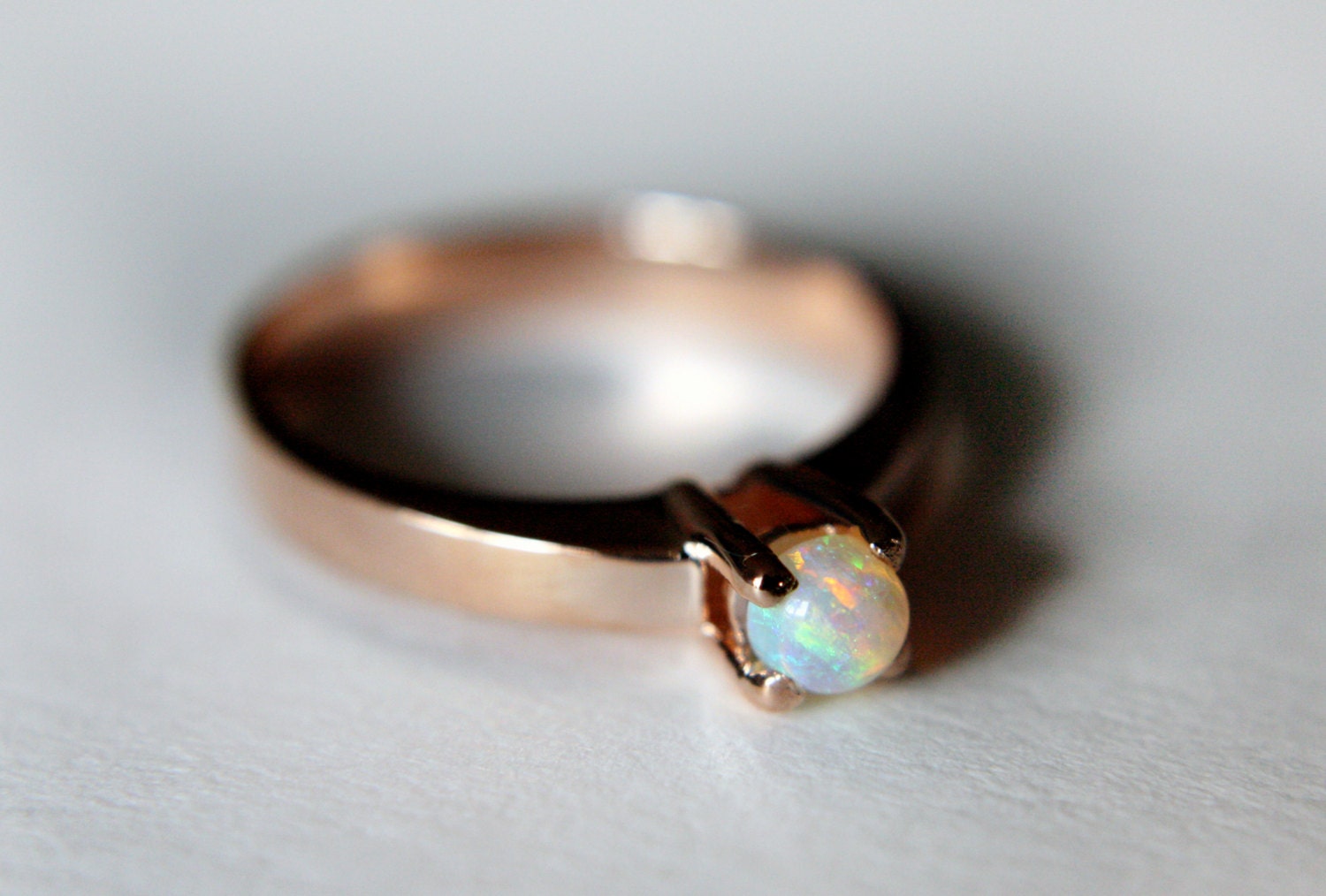 Opal Solitaire in Rose Gold