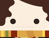Doctor Who inspired print, Tom Baker, 4th Doctor, Wall art