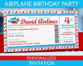 Airplane Birthday Party Invitation Personalized Printable // Airplane - B33Pa4