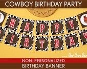 Cowboy Birthday Party - Banner (Happy Birthday) NonPersonalized Printable // Cowboy - B11Ni Il_170x135