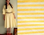 Yellow & White Striped Dress with Pockets