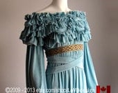 Wedding dress. Plus Size or any size. Aqua  Teal Sea Foam Green. Fairy Dress. Renaissance clothing. Renaissance clothes. M. L. XL.