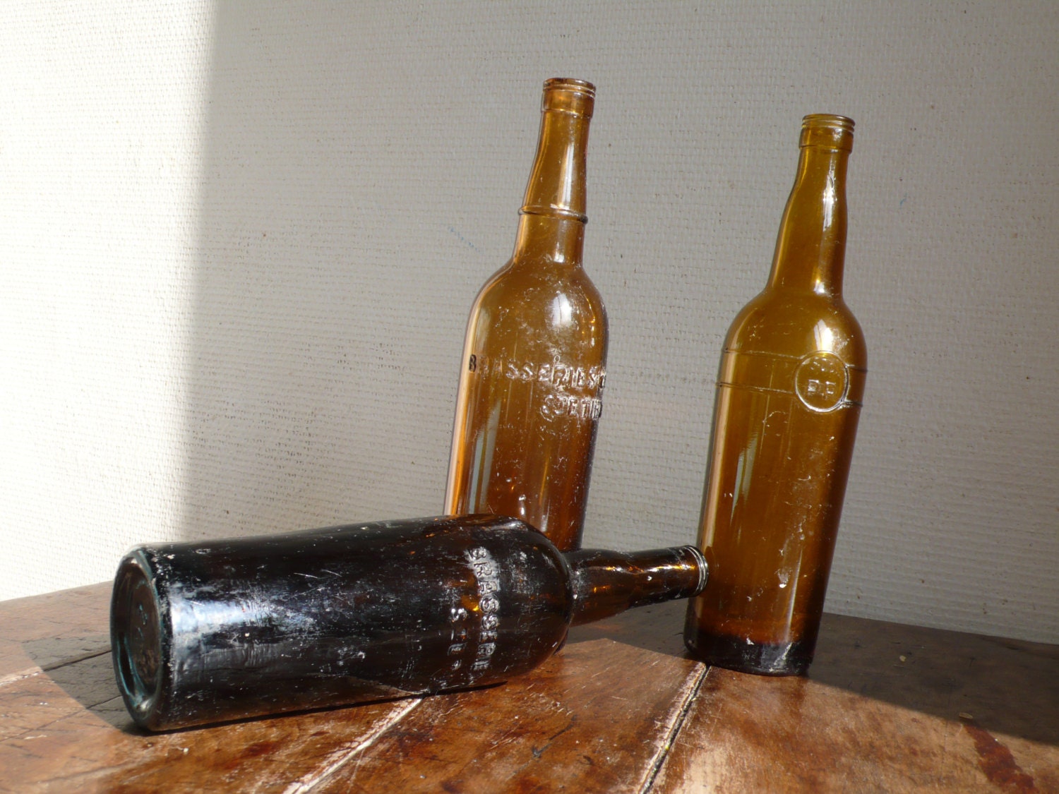 Vintage glass bottle,brown , carafe, wine holder, jug,  science,  french, jar, apothecary, chemistry, pharmacy