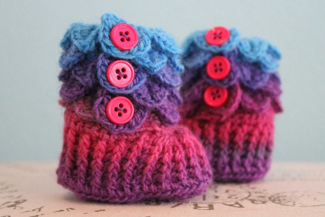 Crocodile Stitch Booties - Crochet Baby Booties - CUSTOM OPTIONS AVAILABLE
