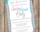 Gender Reveal Invitation Baby Reveal Invite Printable Personalized Il_170x135