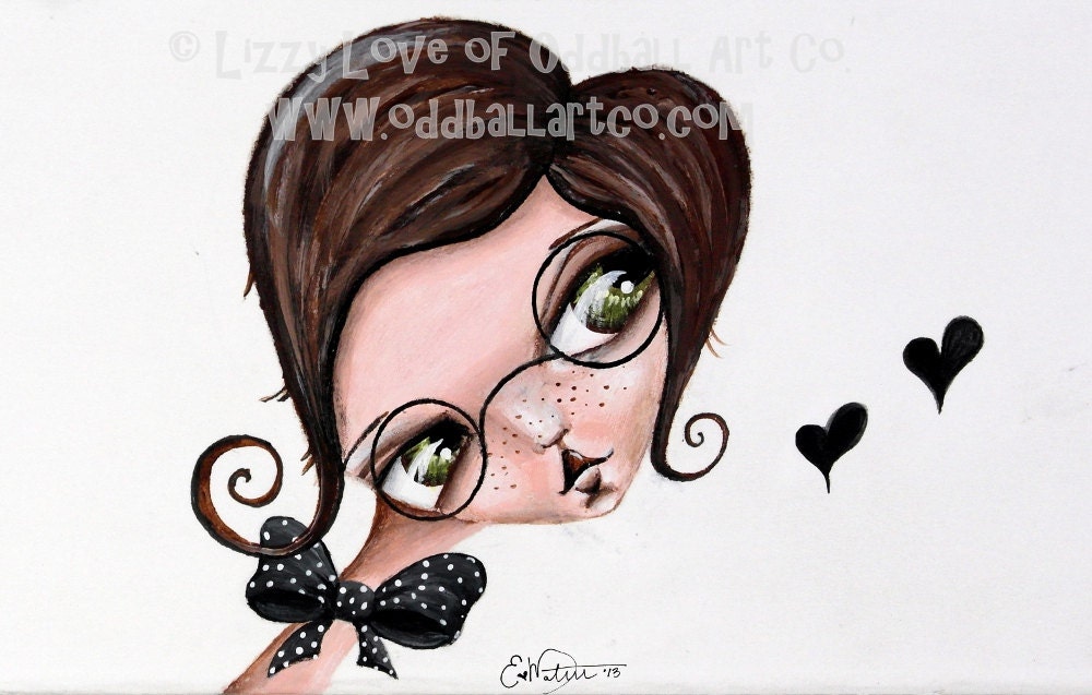 Big Eye Art Print Signed Master of Disguises by Lizzy Love apprx 8x10