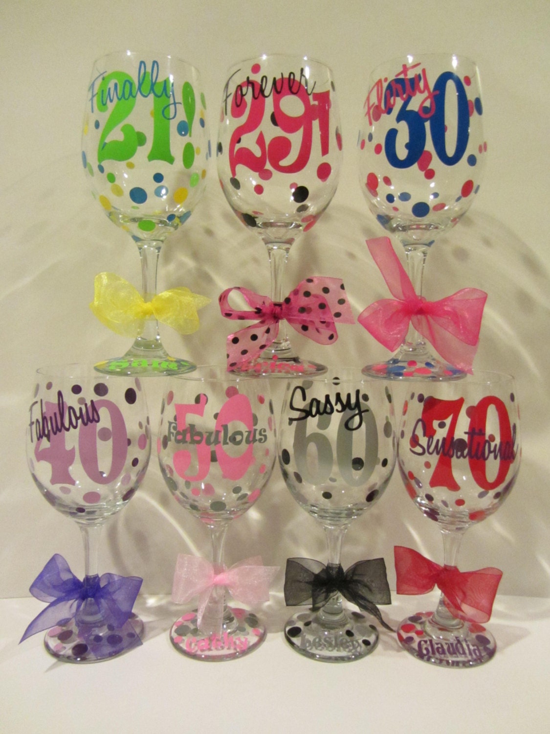 Milestone Birthday Extra large personalized wine glass- 21, 29, 30, 40, 50, 60, 70 birthday