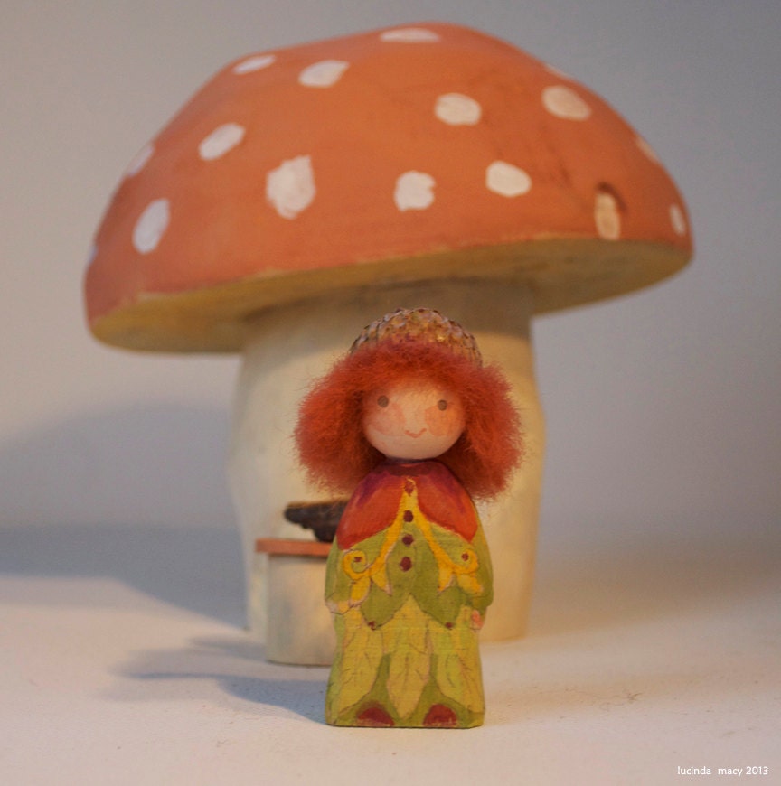 Scarlet Pimpernel Flower Gnome