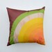 Graphic Target Pillow Cover - bull's eye, orange, yellow, green, brown, woodgrain