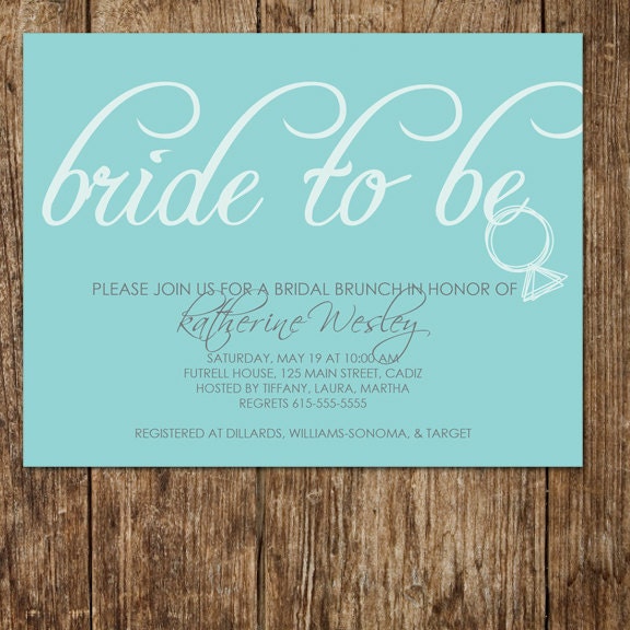 bride to be... Bridal Shower Invitations (set of 60)