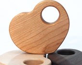 Wood Rattle, Heart Rattle, Eco-Friendly Baby Toy
