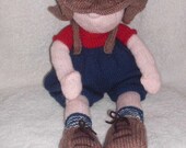 Raggedy Baby Country Boy handknitted doll