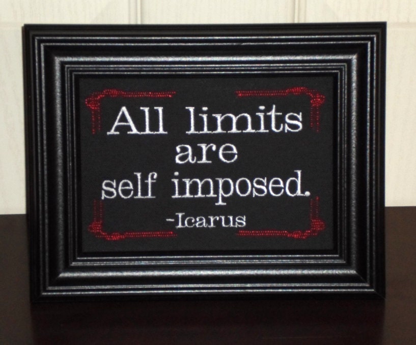 Encouragement Quote "No Limit"  5x7 inch Framed Embroidery- adjustable in color