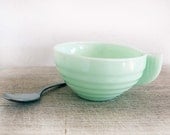 Fench kitchen: 1930's Jadeite Cup, coffee cup or tea cup, jadeite glass, jadite, Art Deco