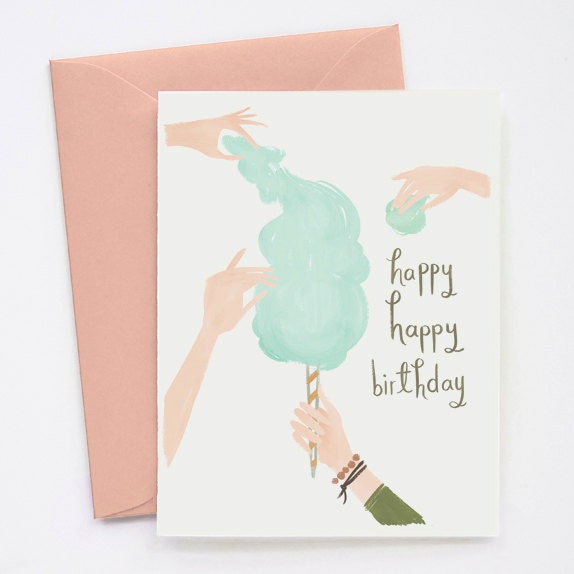 Cotton Candy Birthday Card 1pc