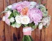 2 Yards Personalized Ribbon rustic wedding bouquet wrap bridal bouquets wrap