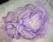Lavender Princess, Baby Girl Flower Headband, Baby Headband, Children, Headband, Photography Prop / Lavender Flower Headband