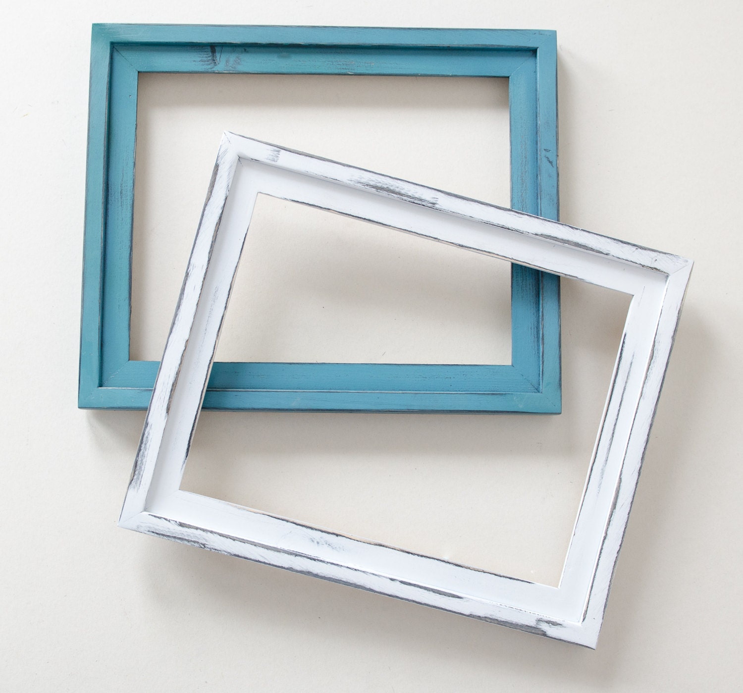 Frame Package 2) 8x10 STACKED distressed picture frames - beautiful distressed rustic home decor