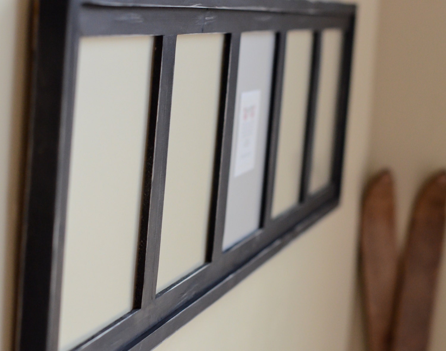 Black Multi Opening Collage Picture Frame -  Distressed 5 Hole 8x10's in Portrait Position  - black or choose your color