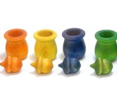 Set of 6, Rainbow Acorn and Bean Pot Color Sorting Learning Toy, inspired by Montessori & Waldorf teaching principles - Miini Moh