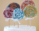 Lollipop Cake Toppers & Party Favors: Waldorf Pretend Play Wool Lollipop 100% Wool Yarn Knit Toy Made to Order