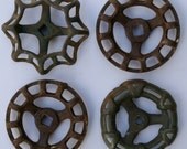 Free Shipping-Set of 4 Awesome Vintage Industrial Handles-Valve Handles,Faucet Handles,Garden Spigot Knobs