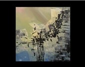 Abstract Original Blue green Acrylic Painting 30 x 30 - Destinys Will - Skye Taylor