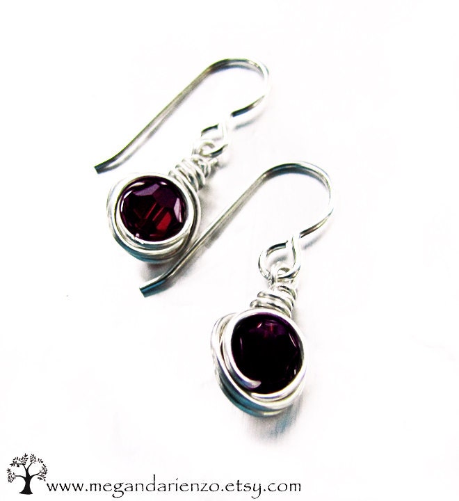Garnet Red simplicity Earrings, January Birthstone earrings