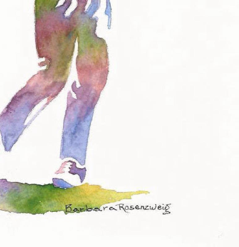 Golf Man, Sports Athlete Fathers Day Dad Gift, Art Print of Original Painting, Birthday Gift for Him, Barbara Rosenzweig, Etsy Reproduction