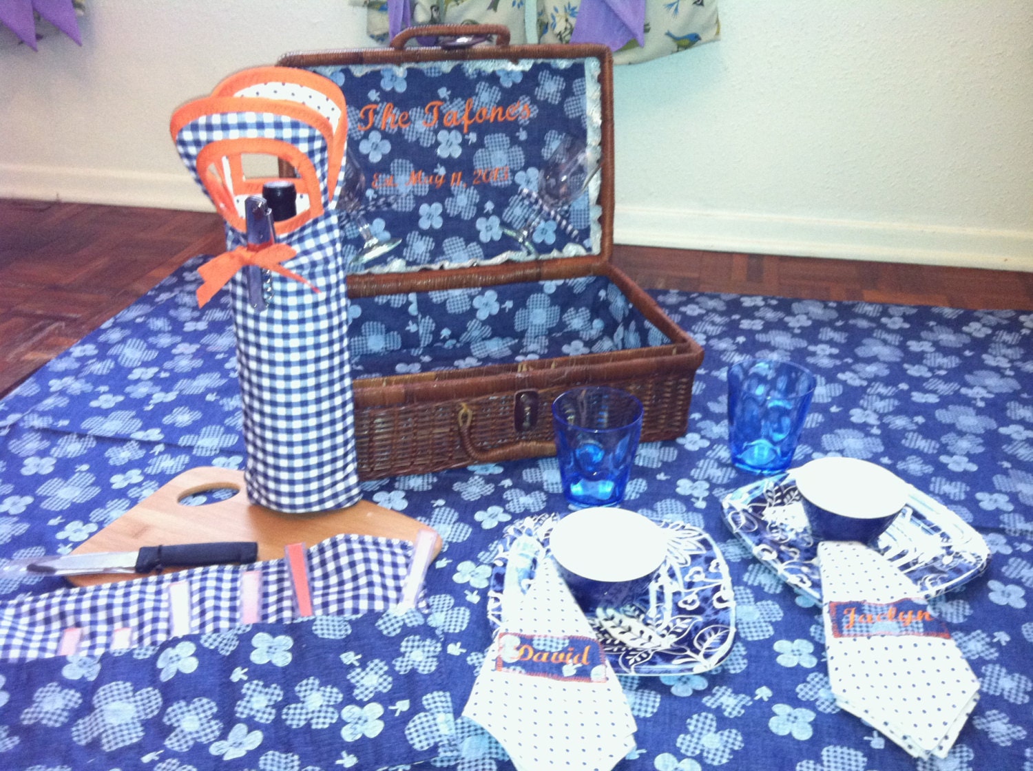 Personalized Custom Made Picnic Basket