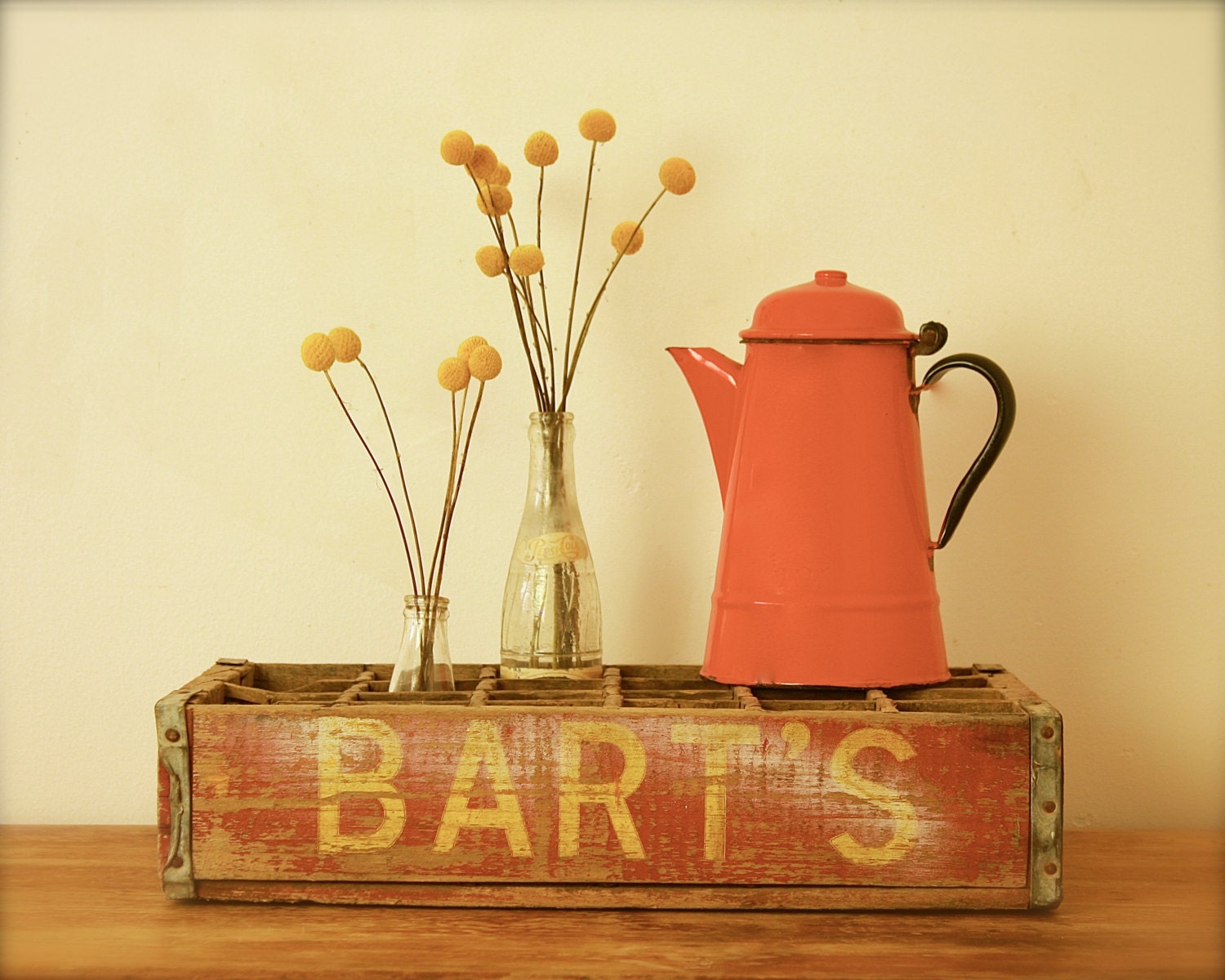 vintage red enamel coffee pot