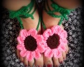 Pink Sunflower Barefoot Sandals