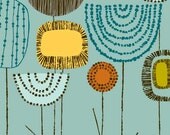Shape Study Stems Teal, limited edition giclee print