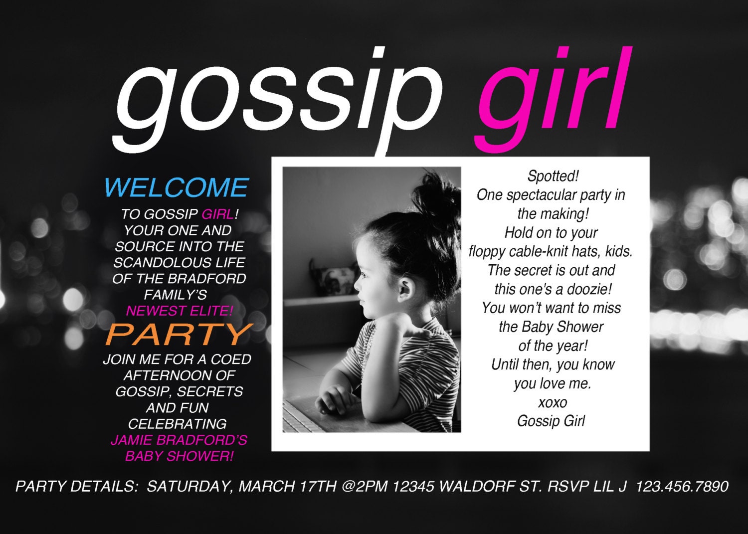 Gossip Girl Printable Invitation Il_570xn
