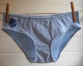 Light Blue Planet Boy-Cut Underwear - Recycled Cotton - Women's 8 - Ready to Ship