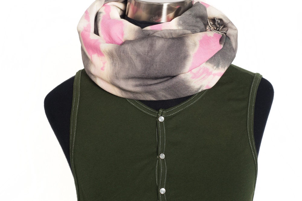 BONTU Scarf (Pink/Light Gray)