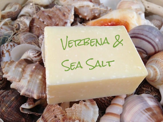 FREE SHIPPING w/a item - Lemon Verbena & Sea Salt,  All Natural Soap, Handmade Soap