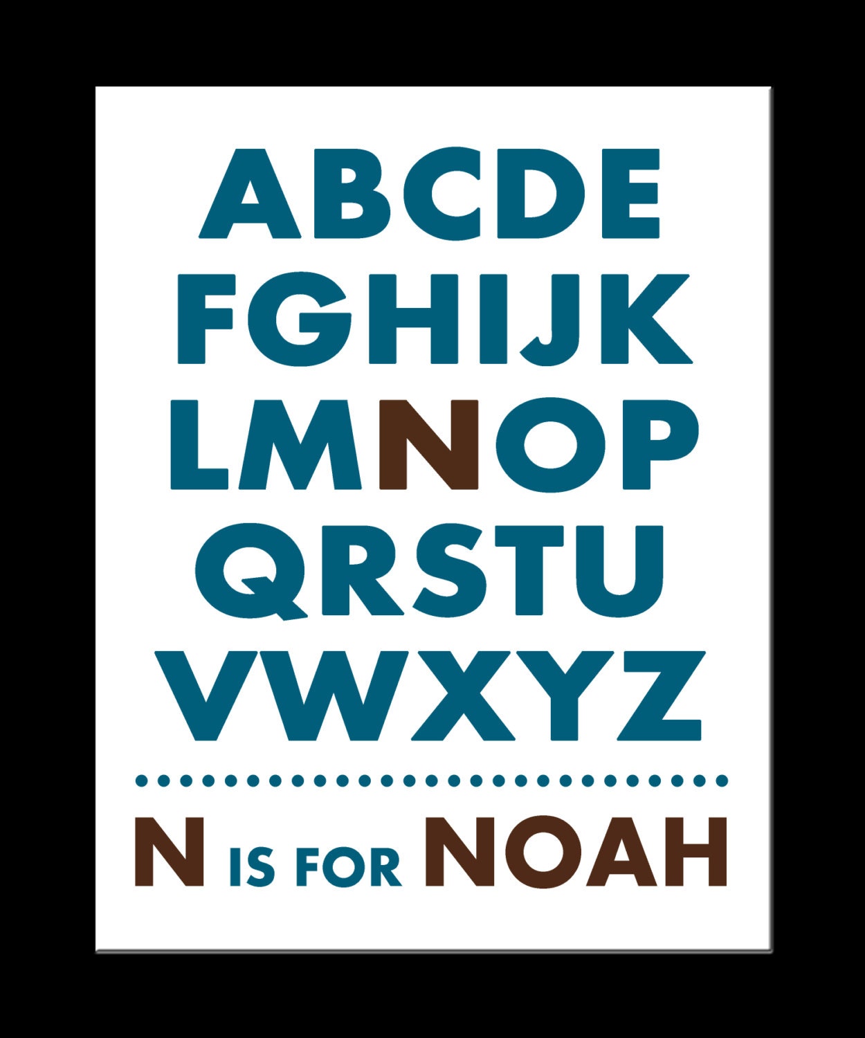 Printable - Personalized Digital Wall Art- Nursery Subway Art - ABC - Nam