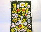 Vintage Linen Kitchen Towel Spring Daffodils Signed New Old Stock