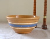 Watt Oven Ware Cold-N-Bake Bowl with Blue and Cream Stripe