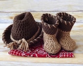 Lil' Buckaroo Hat and Boots - Cowboy Set - Newborn/Baby - Made to Order