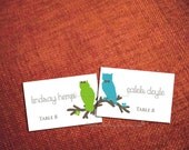 PRINTABLE GARDEN OWLS 100 His-Her Personalized Escort Cards Diy Wedding Decor Place Favor Tag Thank You Modern Country Seating Sign Table