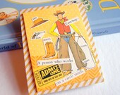 Dictionary Definition Magnet - Cowboy - A Person Who Works On A Cattle Ranch - 3D Dimensional Large Chipboard Decoupage Paper Collage