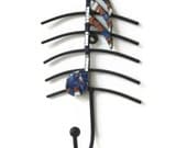 Black Wall Hook Mosaic Music Note Towel Key Hanger Broken China Music Lovers Home Decoration